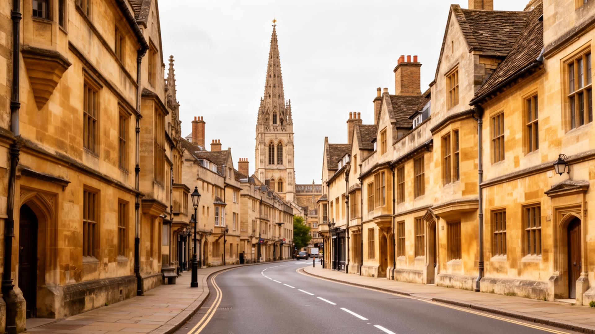 Oxford High Street — historic college buildings and spires